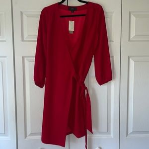 Red J. CREW wrap dress, BNWT